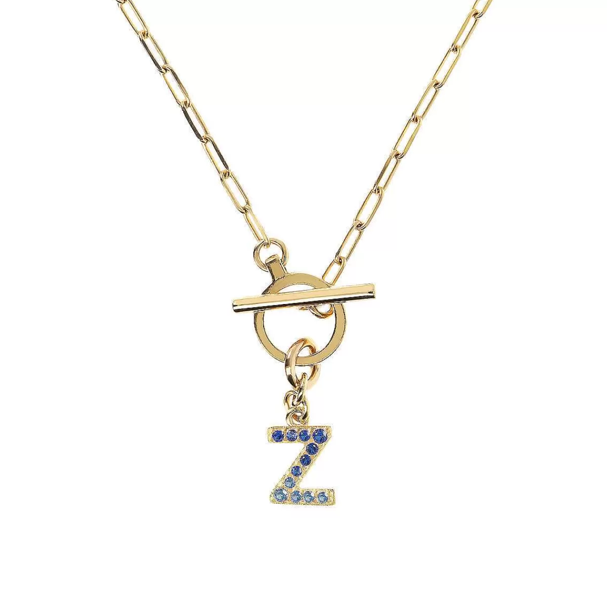 Flash Sale Collana A Catena Forzatina Dorata Con Pendente Lettera In Pave In Zirconi Collane