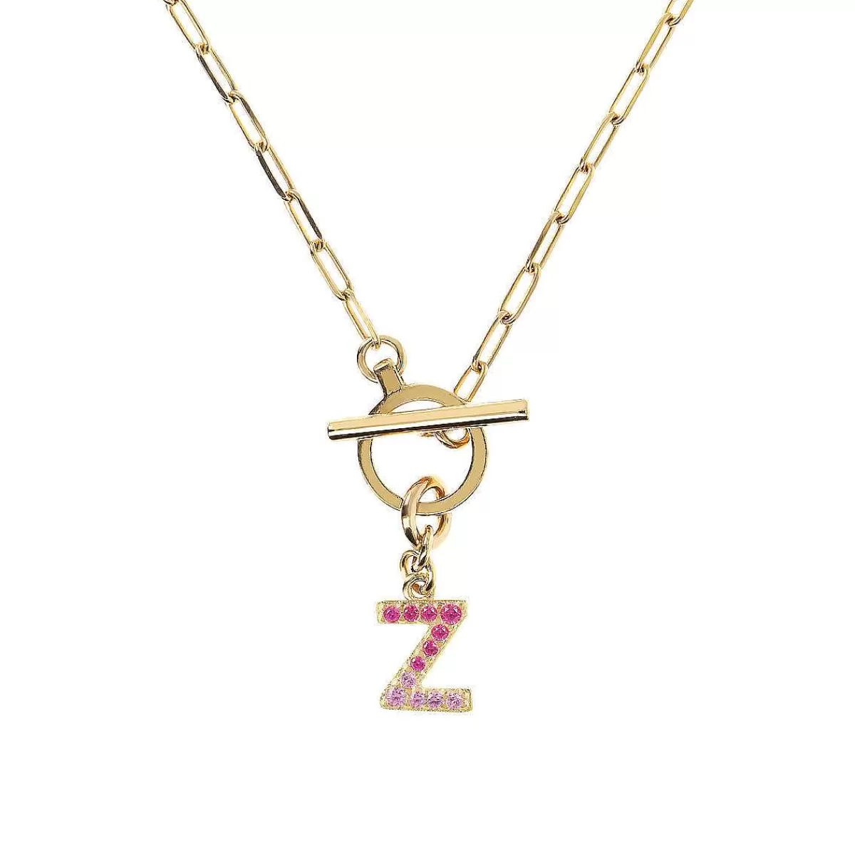 Flash Sale Collana A Catena Forzatina Dorata Con Pendente Lettera In Pave In Zirconi Collane