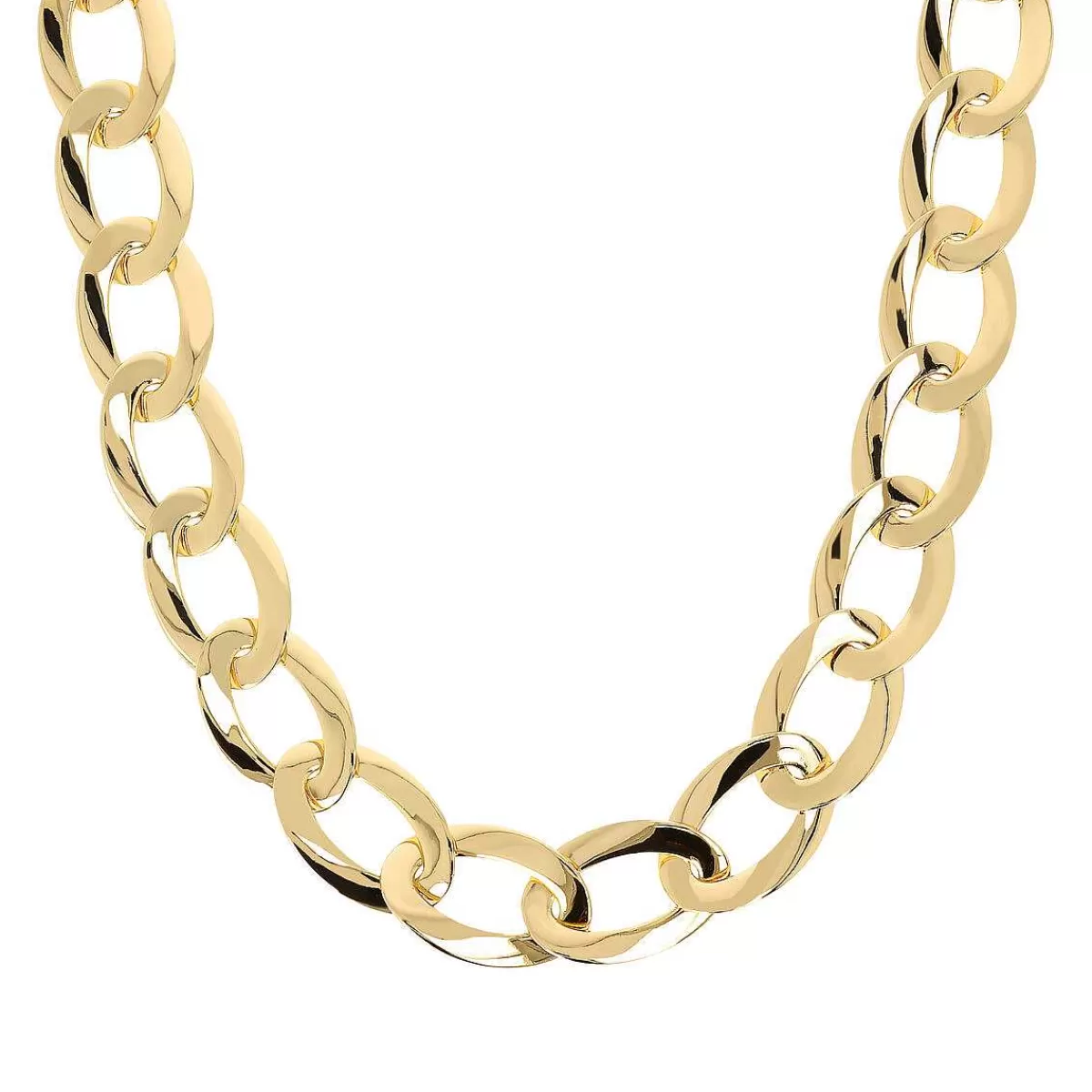 New Collana A Catena Maxi Dorata Con Maglie Lucide Collane