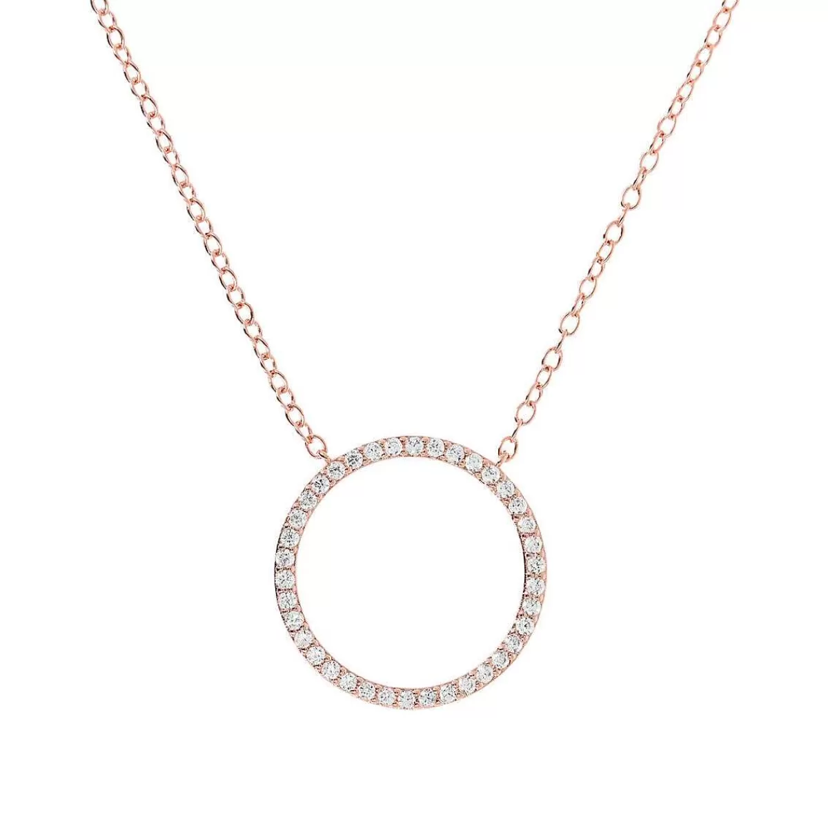 Shop Collana A Catena Rolo Con Pendente A Cerchio In Zirconi Collane