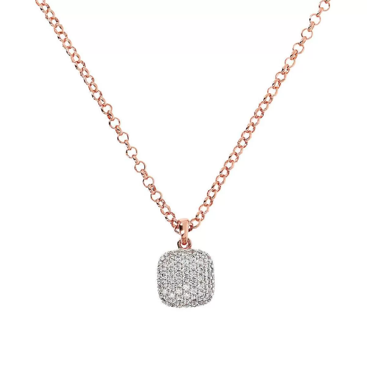 Flash Sale Collana A Catena Rolo Con Pendente Quadrato In Pave Di Zirconi Collane