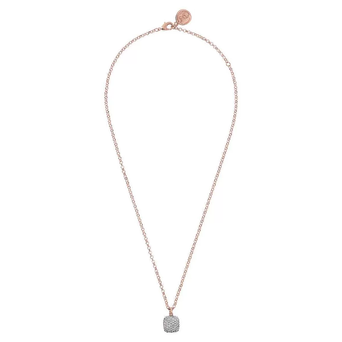 Flash Sale Collana A Catena Rolo Con Pendente Quadrato In Pave Di Zirconi Collane
