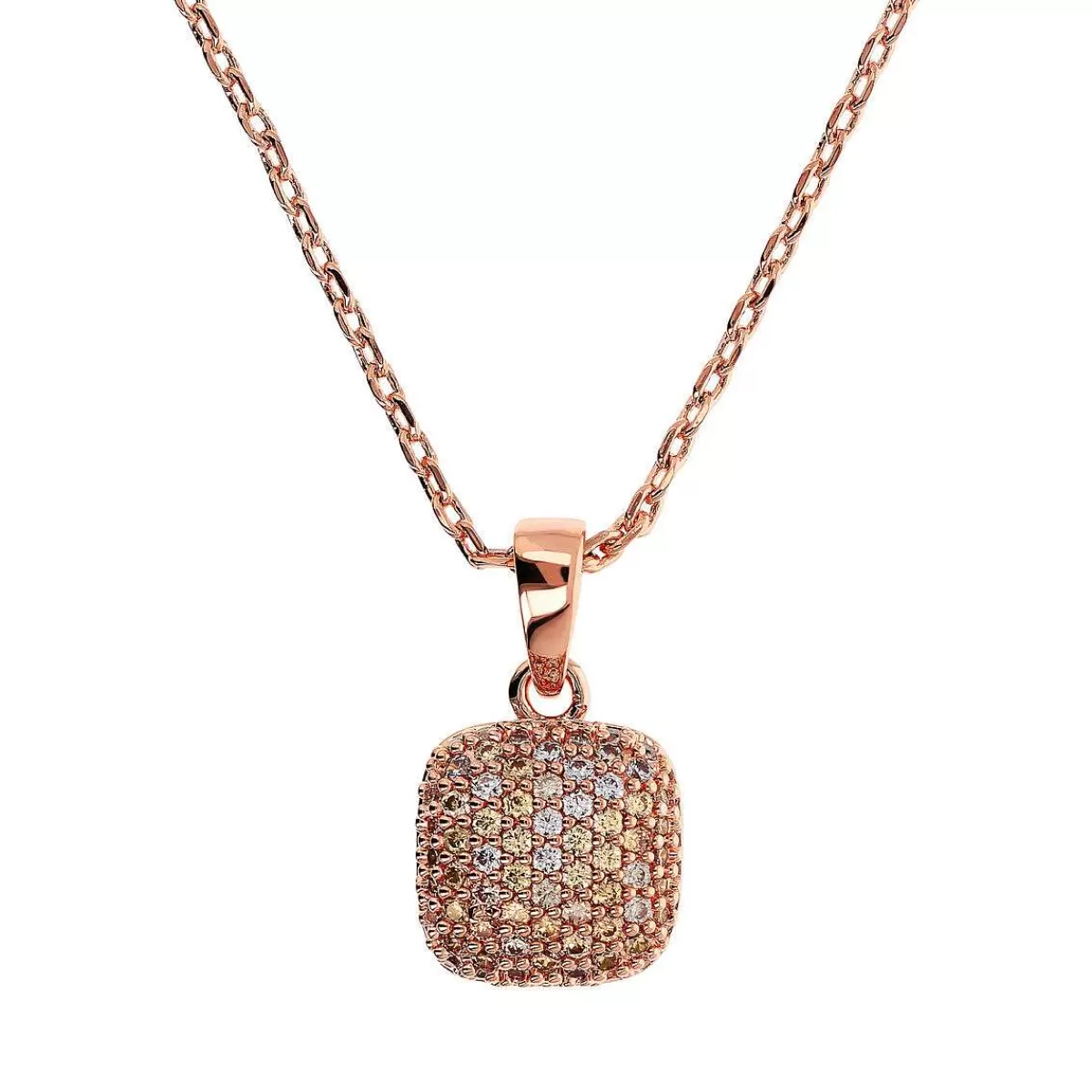 Flash Sale Collana A Catena Rolo Con Pendente Quadrato In Pave Di Zirconi Collane