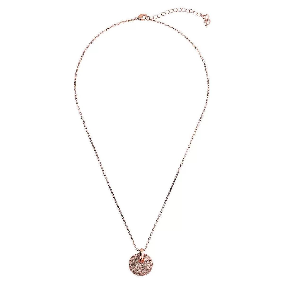 Cheap Collana A Catena Rolo Con Pendente Tondo Traforato E Pave Di Zirconi Collane