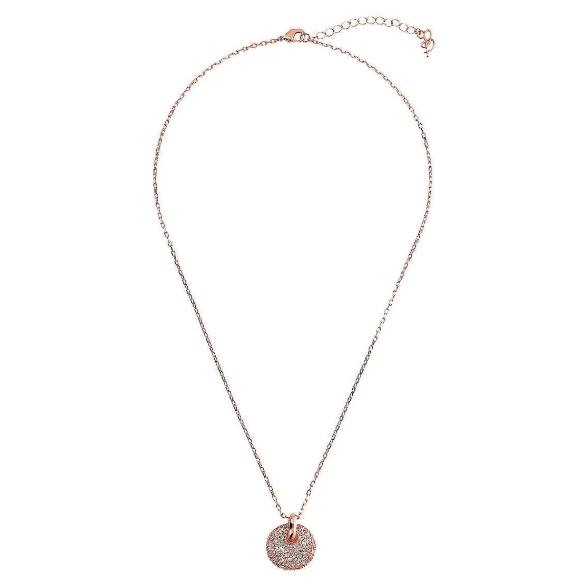 Cheap Collana A Catena Rolo Con Pendente Tondo Traforato E Pave Di Zirconi Collane