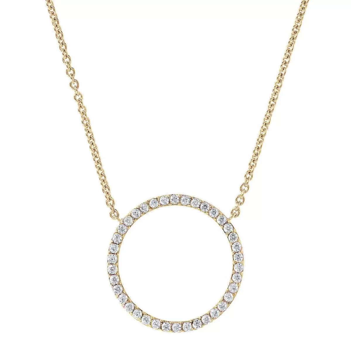 Flash Sale Collana A Catena Rolo Dorata Con Pendente A Cerchio In Zirconi Collane
