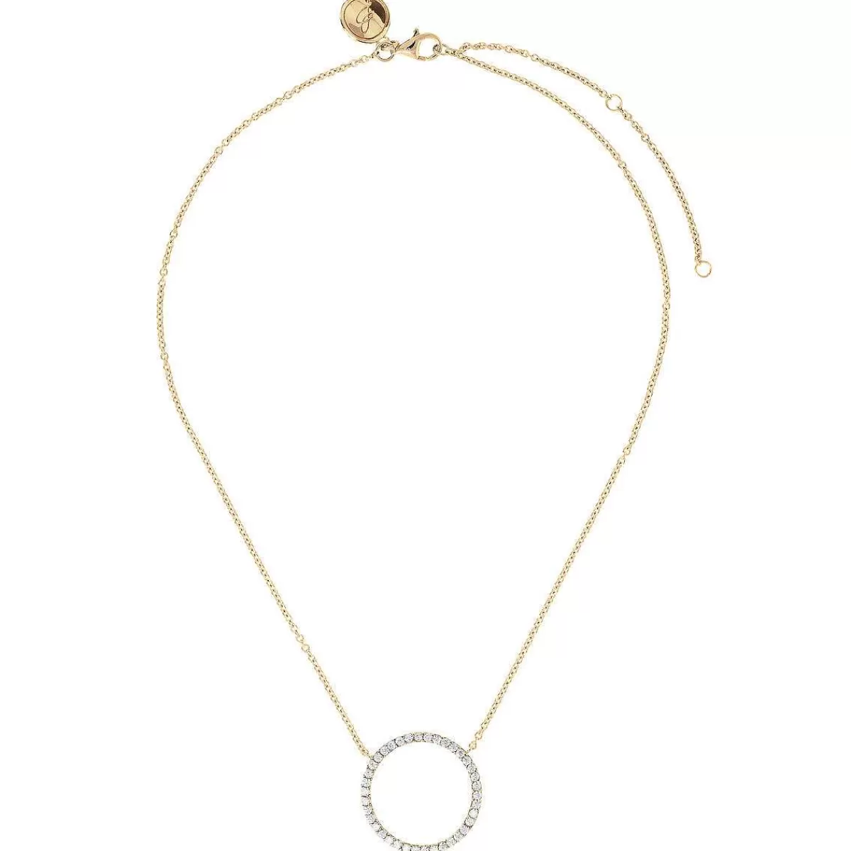 Flash Sale Collana A Catena Rolo Dorata Con Pendente A Cerchio In Zirconi Collane