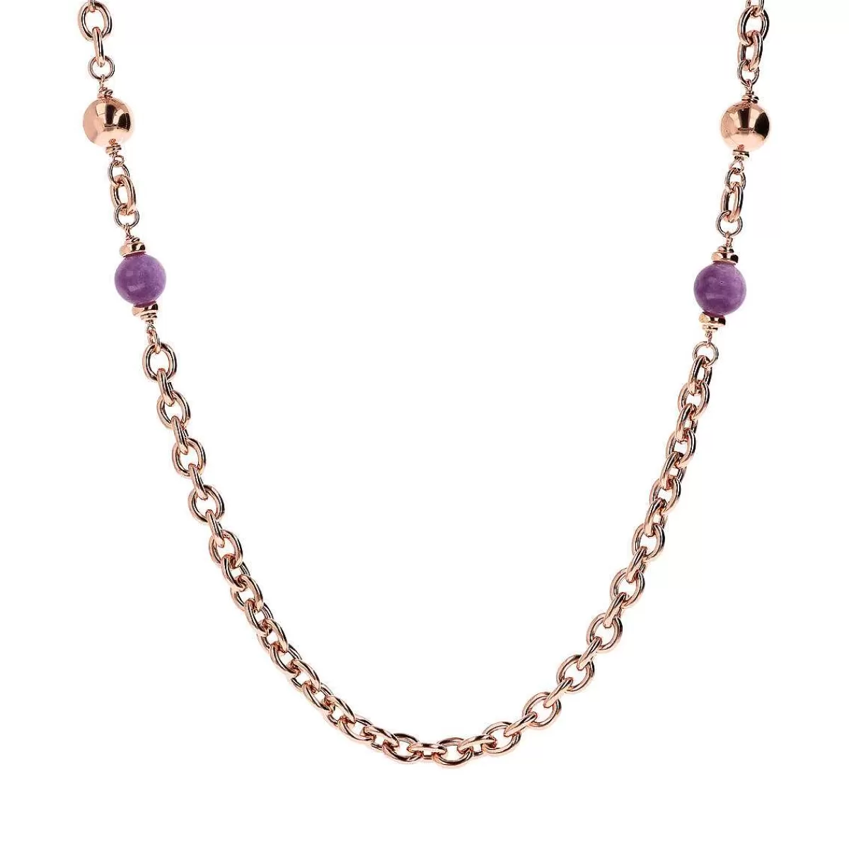 Best Collana A Catena Rolo E Maglie Rettangolari Con Sfere Di Pietra Naturale Di Quarzite Collane