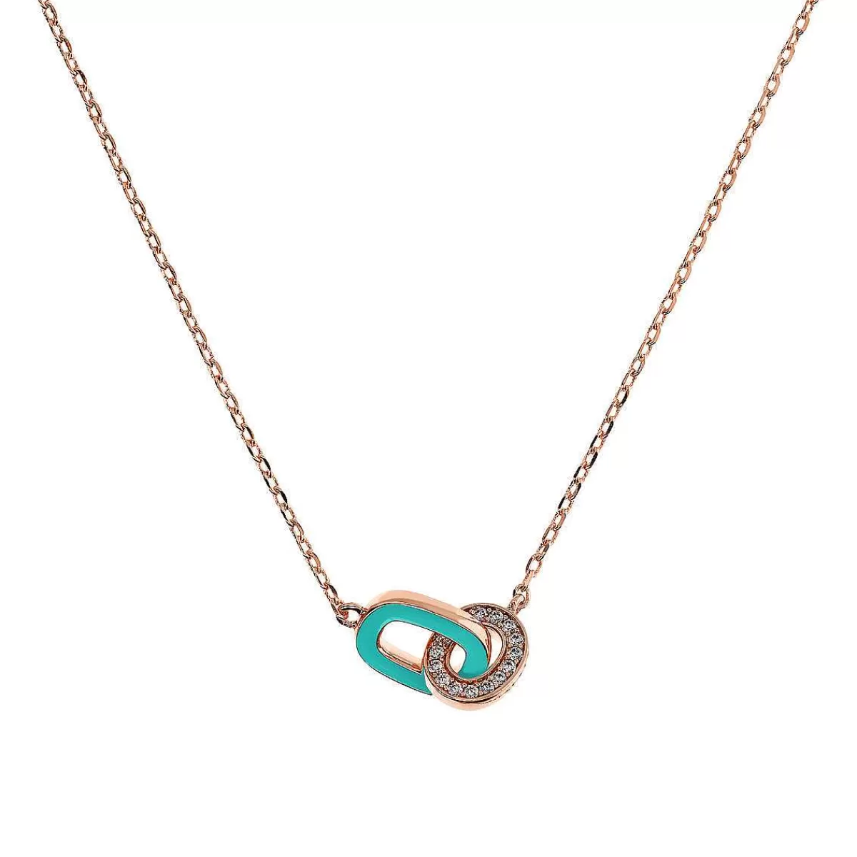 Shop Collana Catena Forzatina Con Doppia Maglia Smaltata E Pave Di Cubic Zirconia Collane