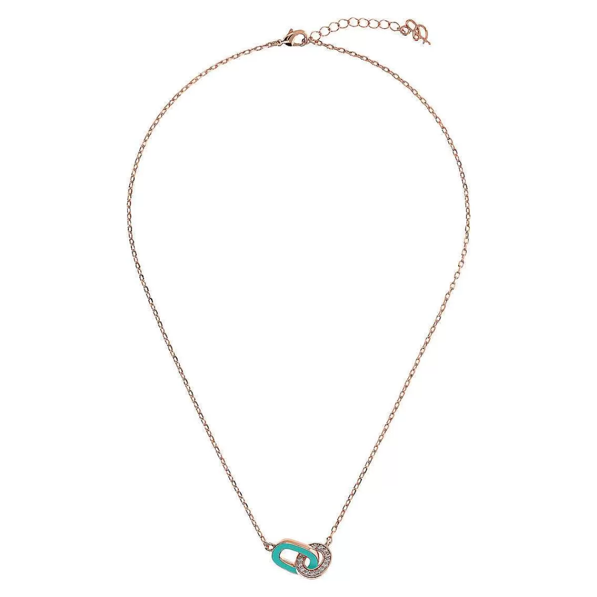 Shop Collana Catena Forzatina Con Doppia Maglia Smaltata E Pave Di Cubic Zirconia Collane