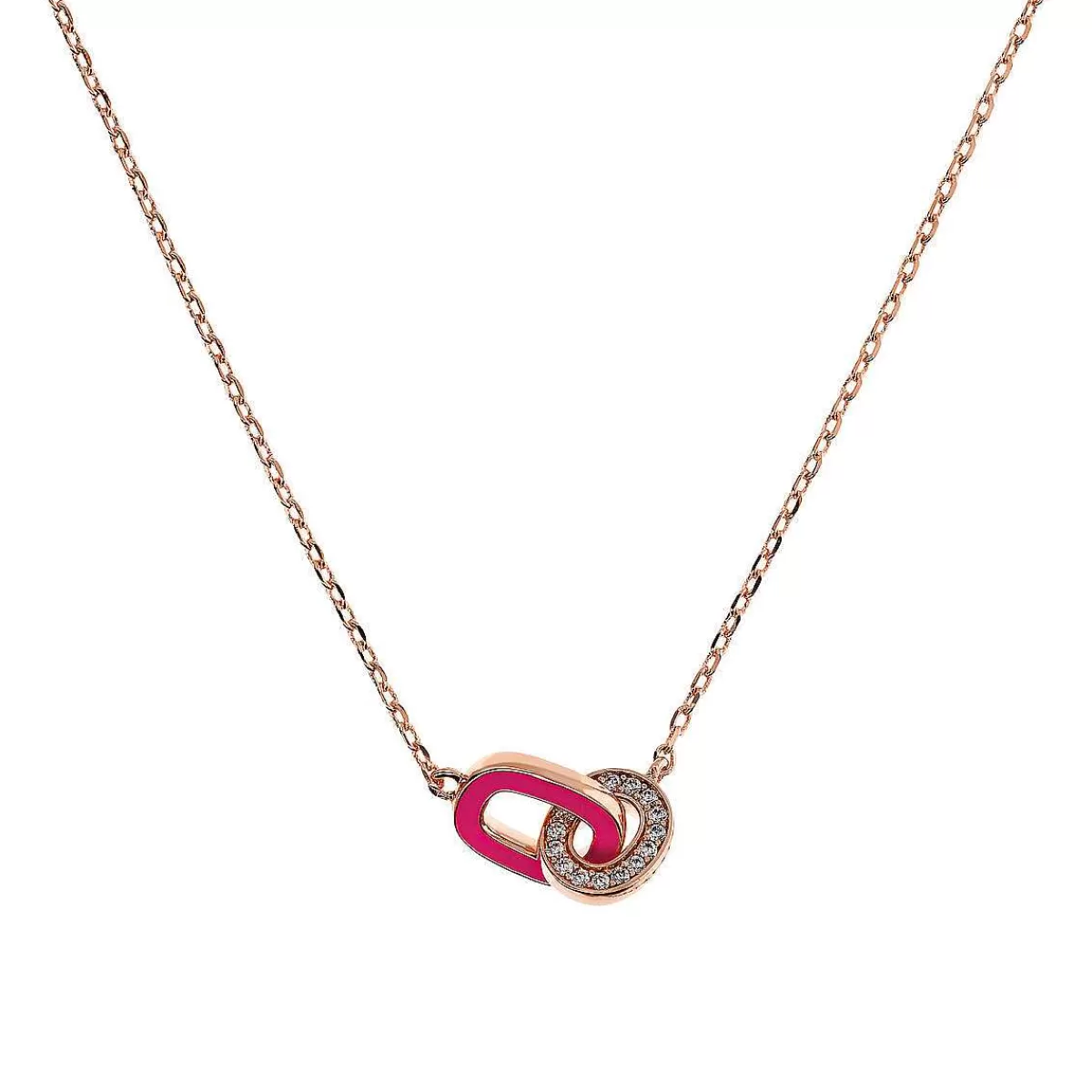 Shop Collana Catena Forzatina Con Doppia Maglia Smaltata E Pave Di Cubic Zirconia Collane