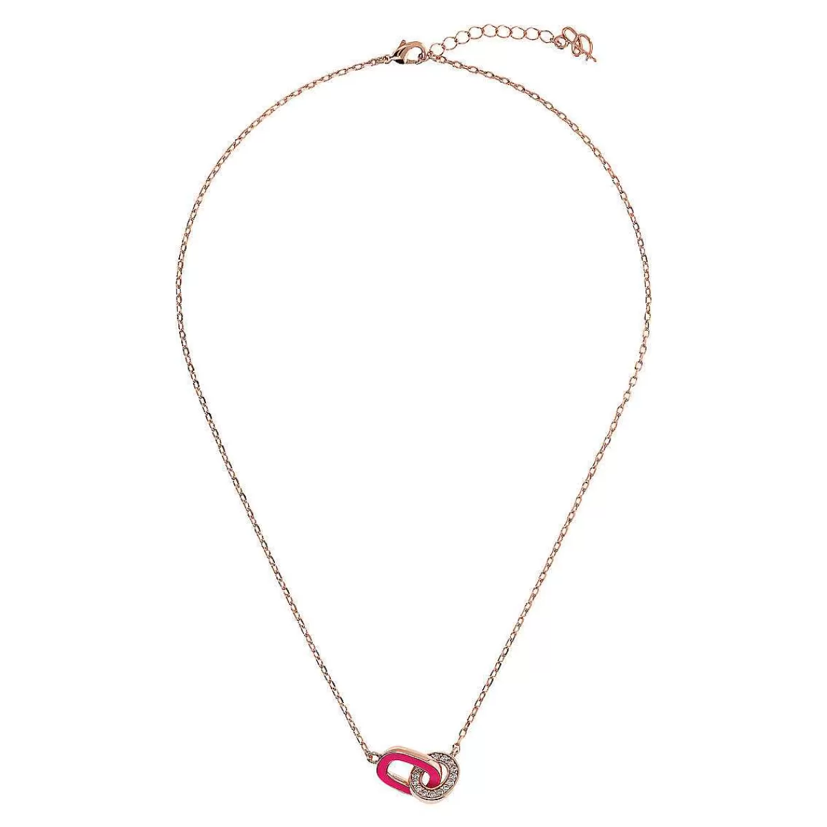 Shop Collana Catena Forzatina Con Doppia Maglia Smaltata E Pave Di Cubic Zirconia Collane