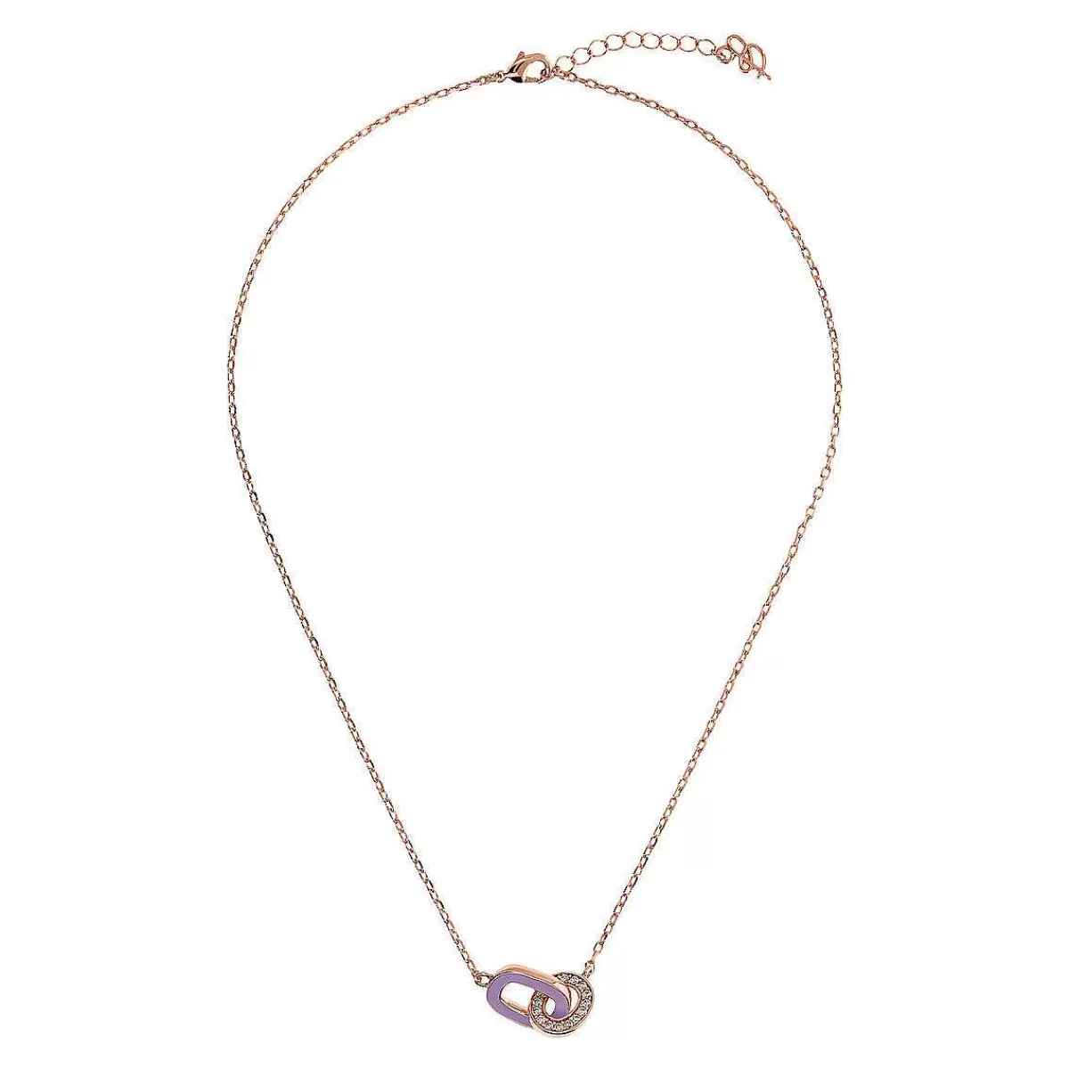 Shop Collana Catena Forzatina Con Doppia Maglia Smaltata E Pave Di Cubic Zirconia Collane