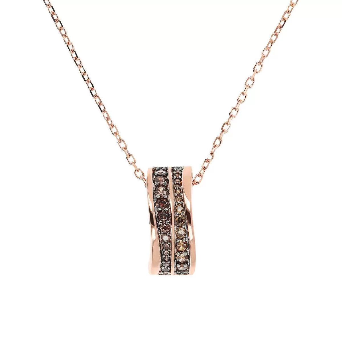 Store Collana Catena Forzatina Con Pendente Doppia Onda Con Cubic Zirconia Collane