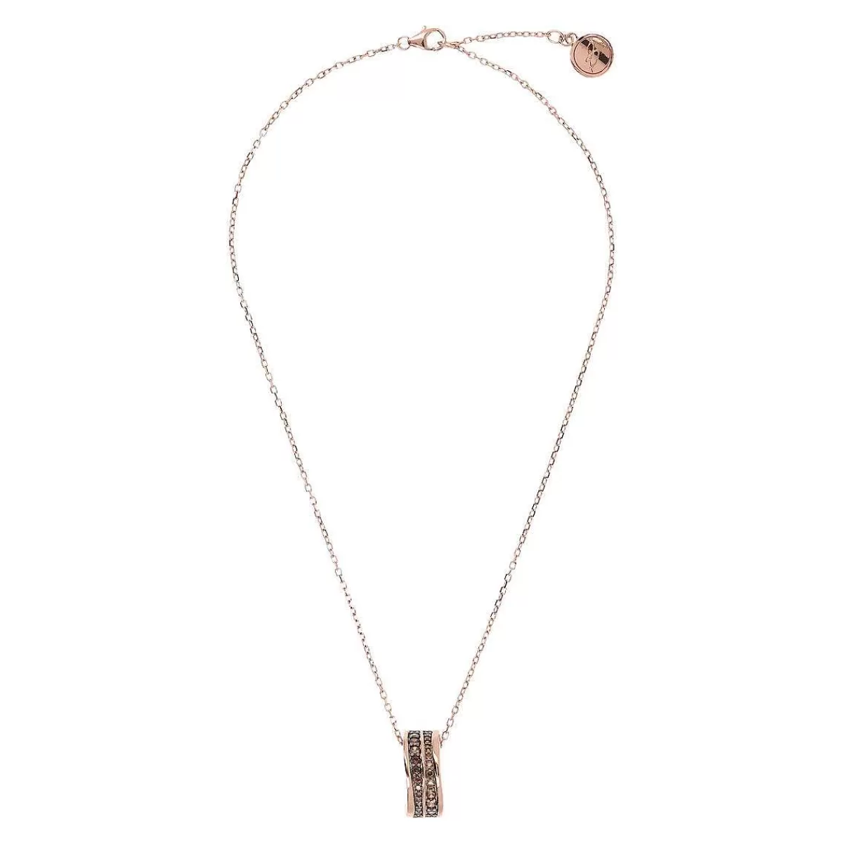 Store Collana Catena Forzatina Con Pendente Doppia Onda Con Cubic Zirconia Collane