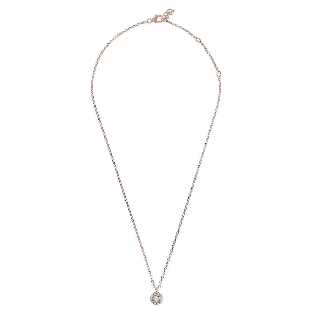 Fashion Collana Catena Forzatina Con Pendente Fiore Con Zirconi Cubici Collane