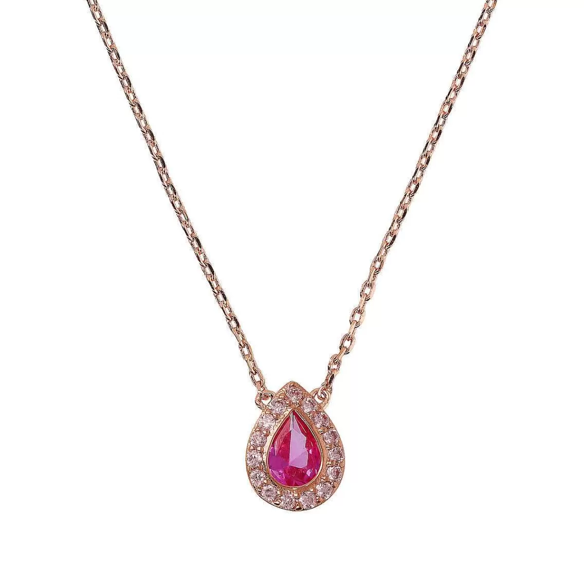 New Collana Catena Forzatina Con Pendente Goccia In Cubic Zirconia Collane