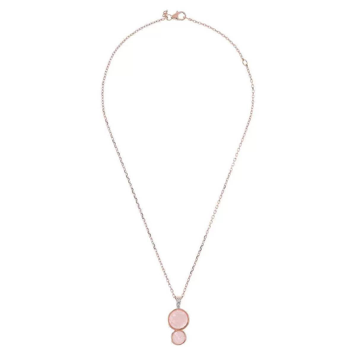 Fashion Collana Catena Forzatina Con Pendente Graduato In Pietre Naturali Tonde E Pave Collane