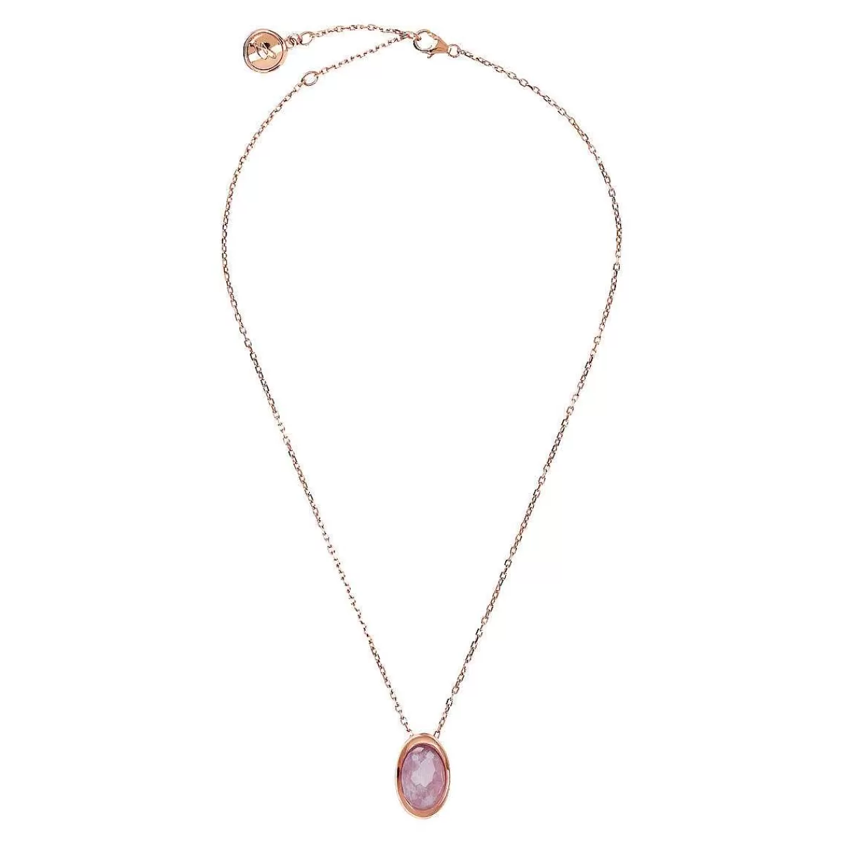 Store Collana Catena Forzatina Con Pendente Ovale In Pietra Naturale Collane
