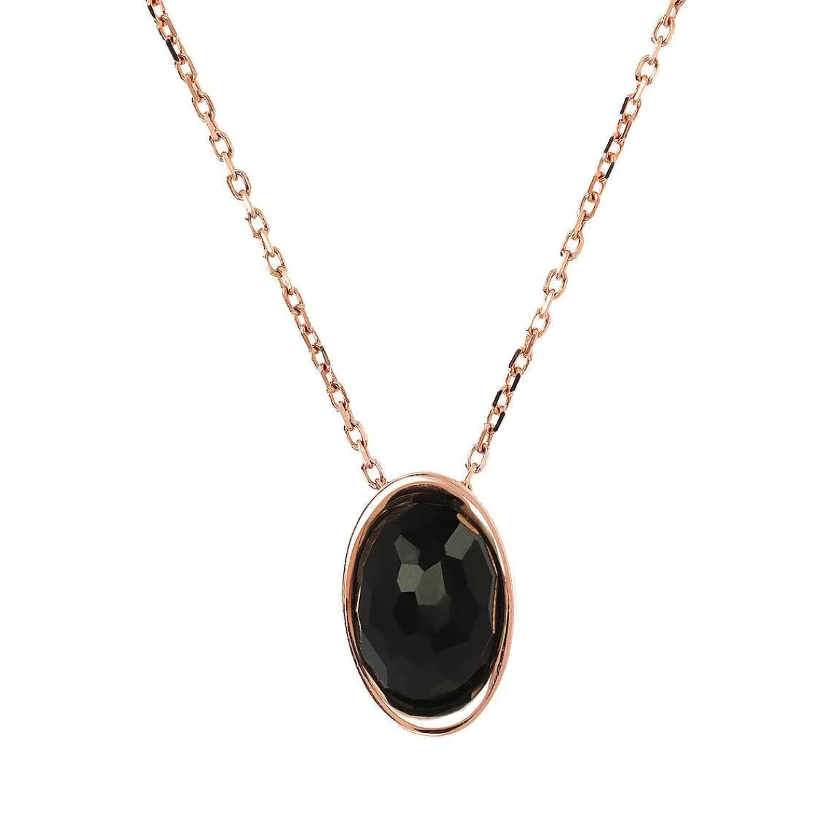 Store Collana Catena Forzatina Con Pendente Ovale In Pietra Naturale Collane