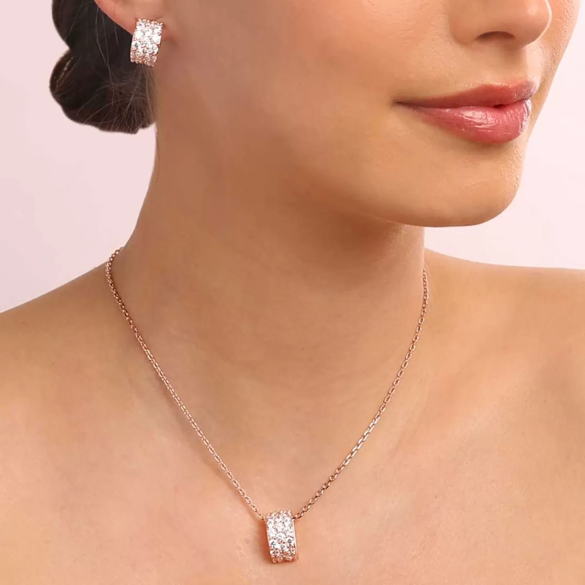 Best Sale Collana Catena Forzatina Con Pendente Pave In Spinello Nero O Cubic Zirconia Collane