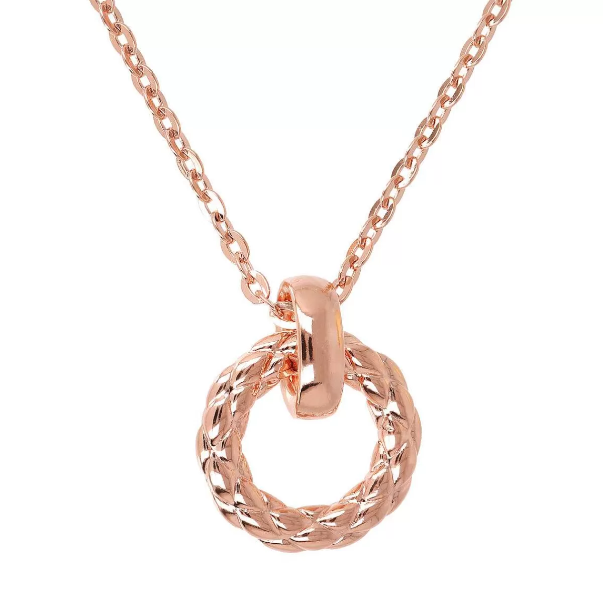 New Collana Catena Forzatina Con Pendente Trapuntato Collane