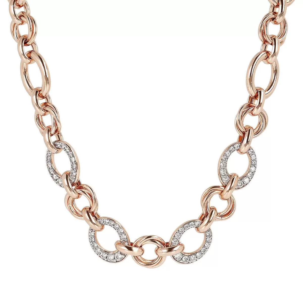 New Collana Catena Rolo Con Elementi Pave In Cubic Zirconia Collane