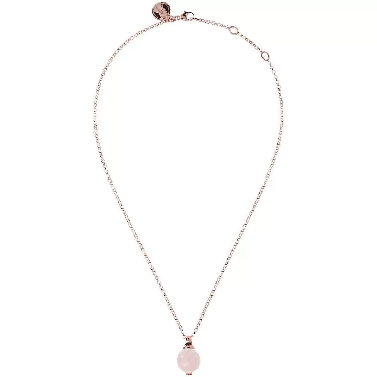 Clearance Collana Catena Rolo Con Pendente Sfera Piccola In Pietra Naturale Collane