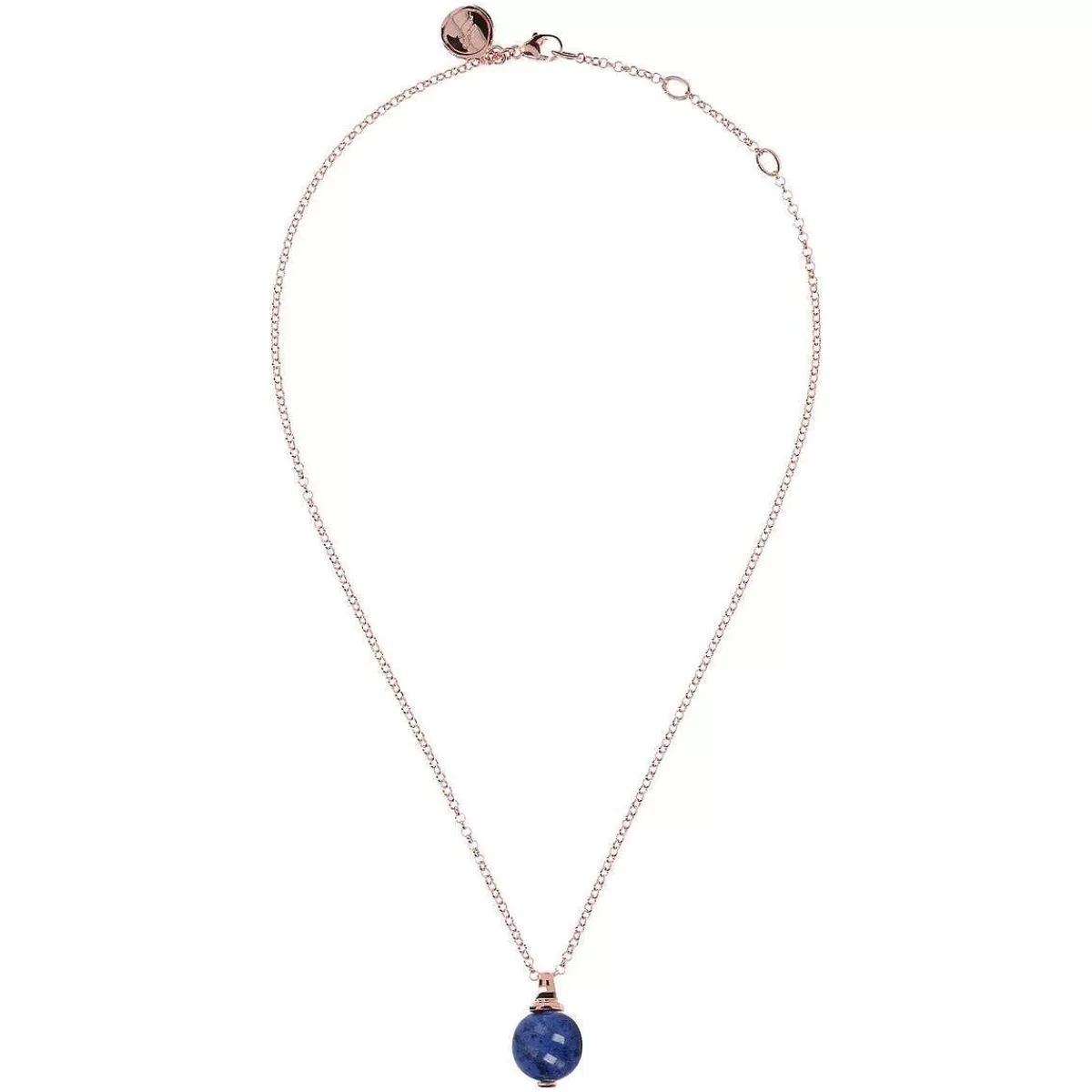 Clearance Collana Catena Rolo Con Pendente Sfera Piccola In Pietra Naturale Collane