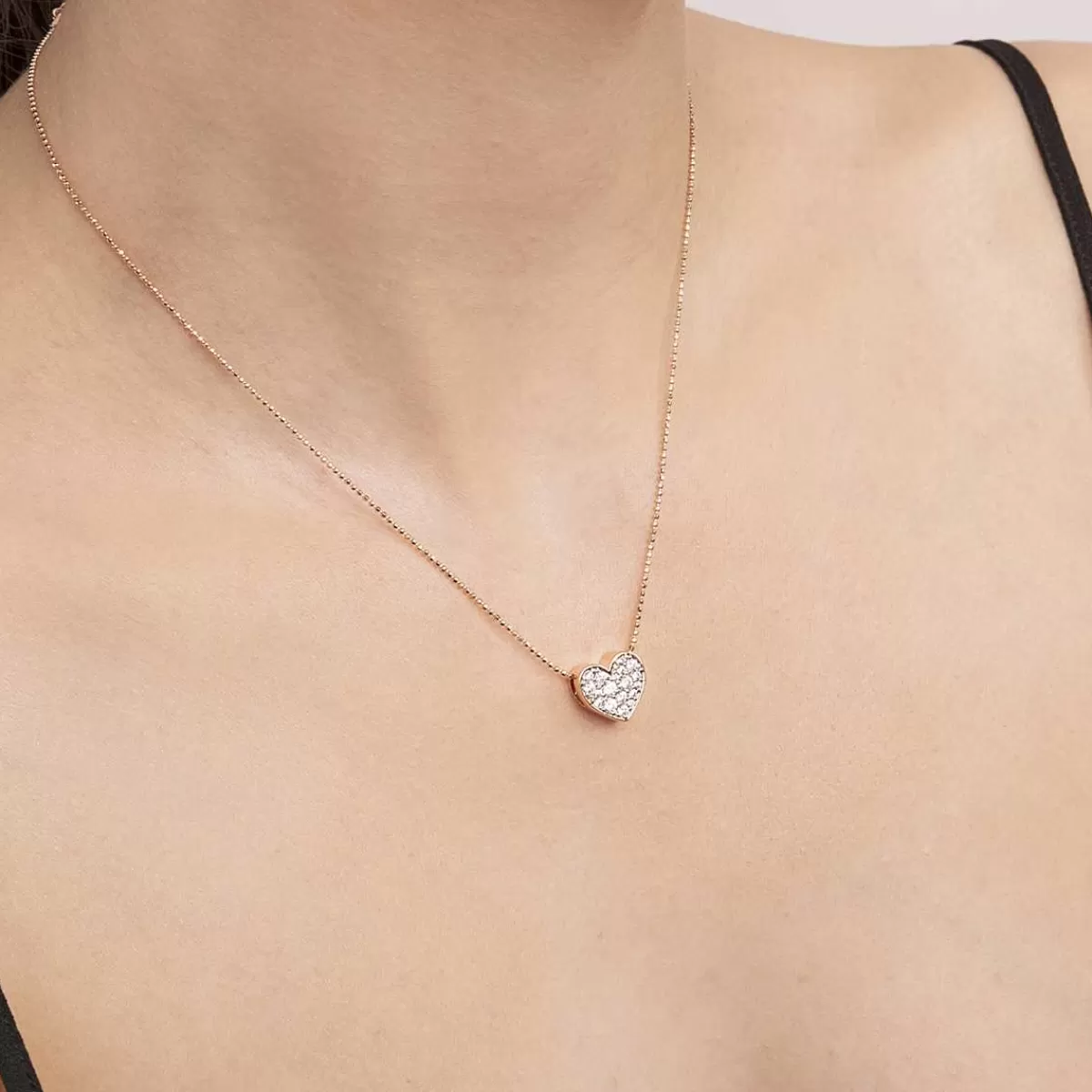Clearance Collana Con Pendente A Cuore In Pave Di Zirconi Collane