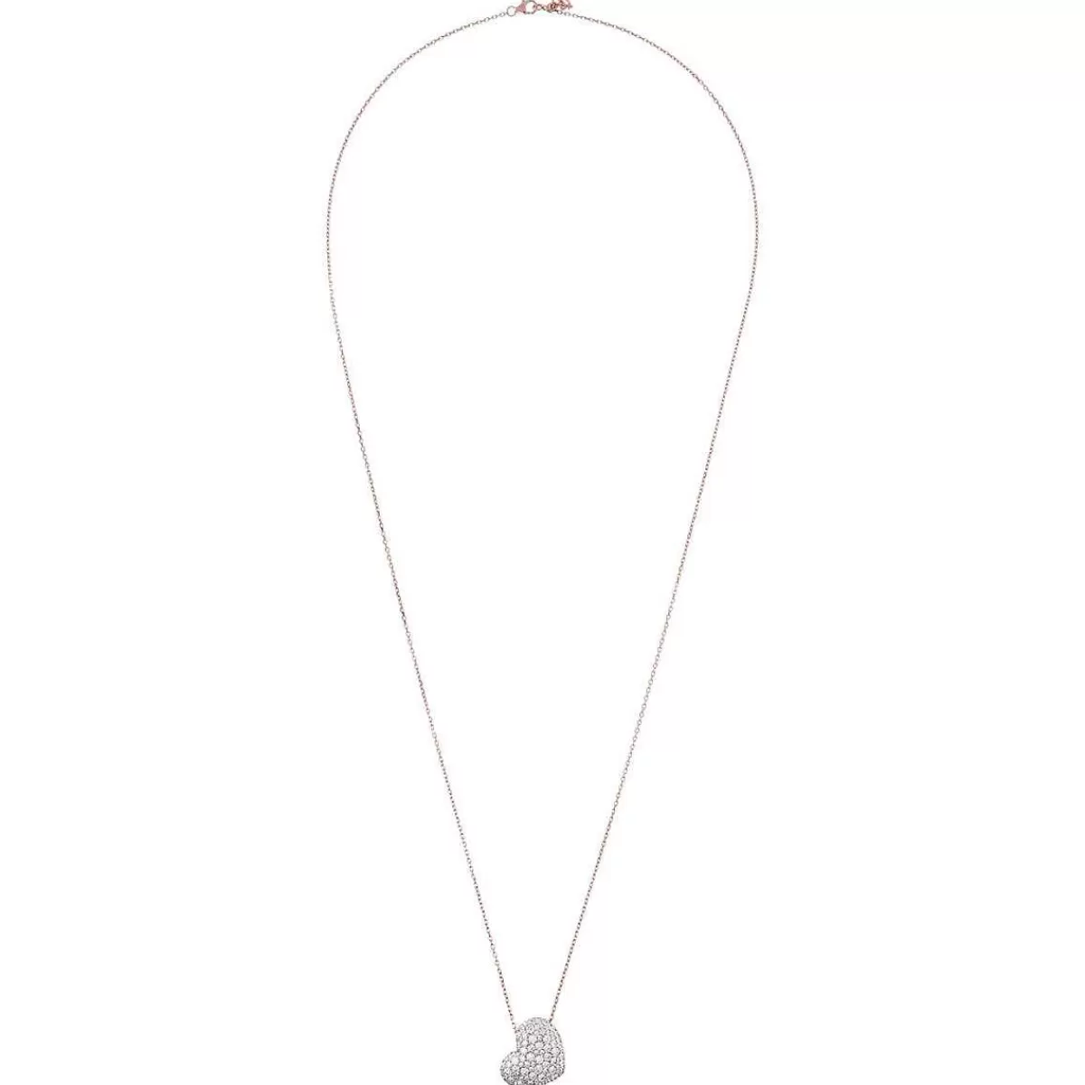 Cheap Collana Con Pendente A Cuore In Pave Di Zirconi Cubici Collane