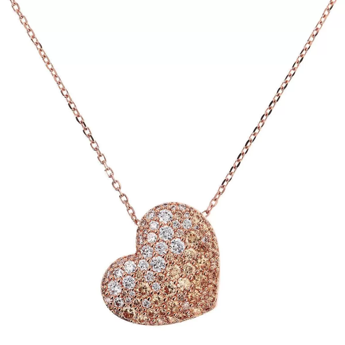 Cheap Collana Con Pendente A Cuore In Pave Di Zirconi Cubici Collane