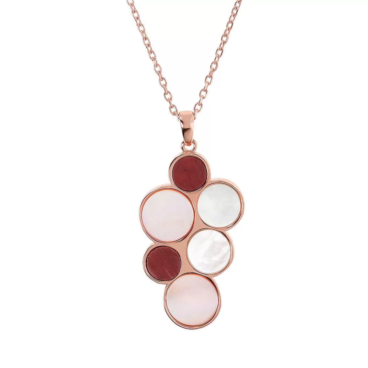 Online Collana Con Pendente A Grappolo Di Madreperla E Quarzite Rossa Collane