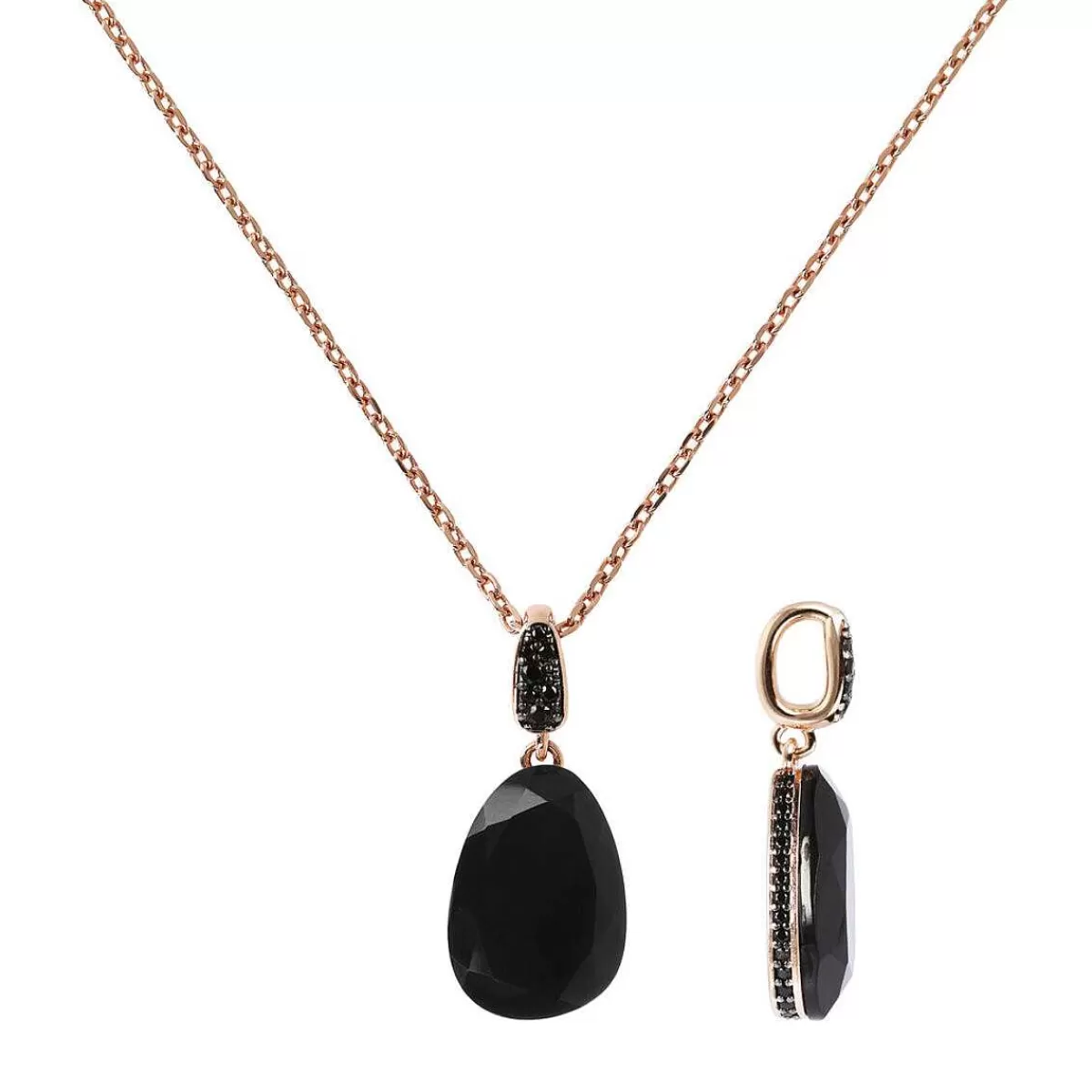 Sale Collana Con Pendente Goccia In Pietra Naturale E Cubic Zirconia Collane
