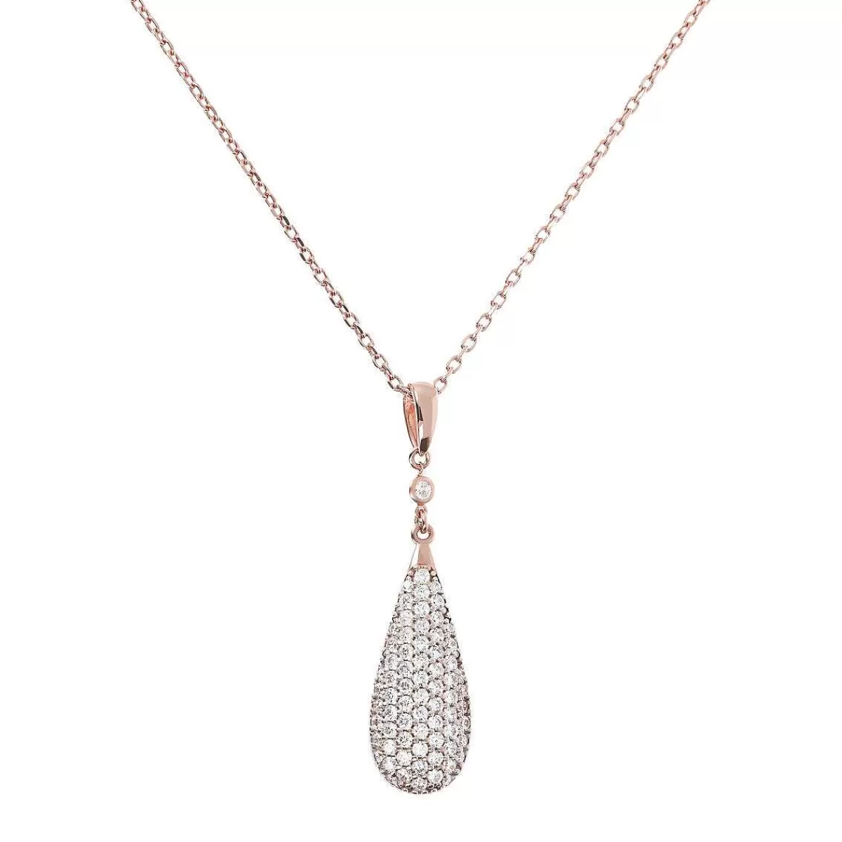 Clearance Collana Con Pendente Goccia Pave In Cubic Zirconia Collane