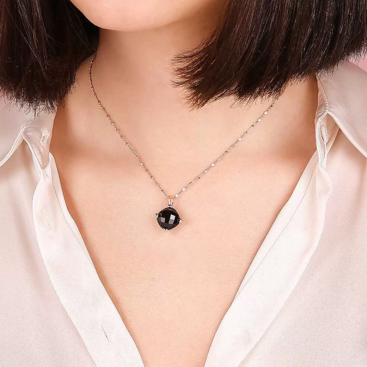 Cheap Collana Con Pendente In Pietra Naturale E Castoni A Cuore Collane