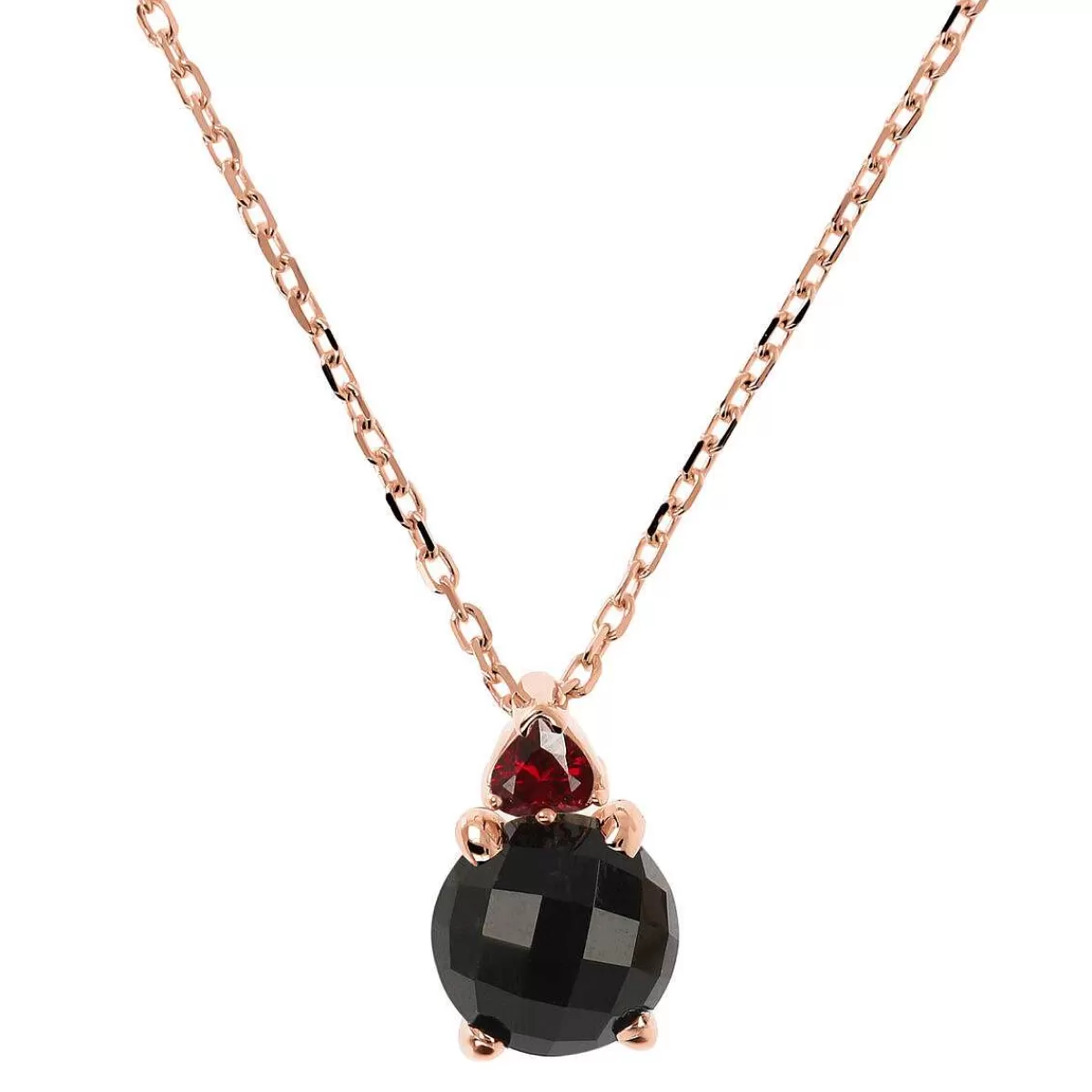 Sale Collana Con Pendente In Pietra Naturale E Cuore Di Zirconi Collane