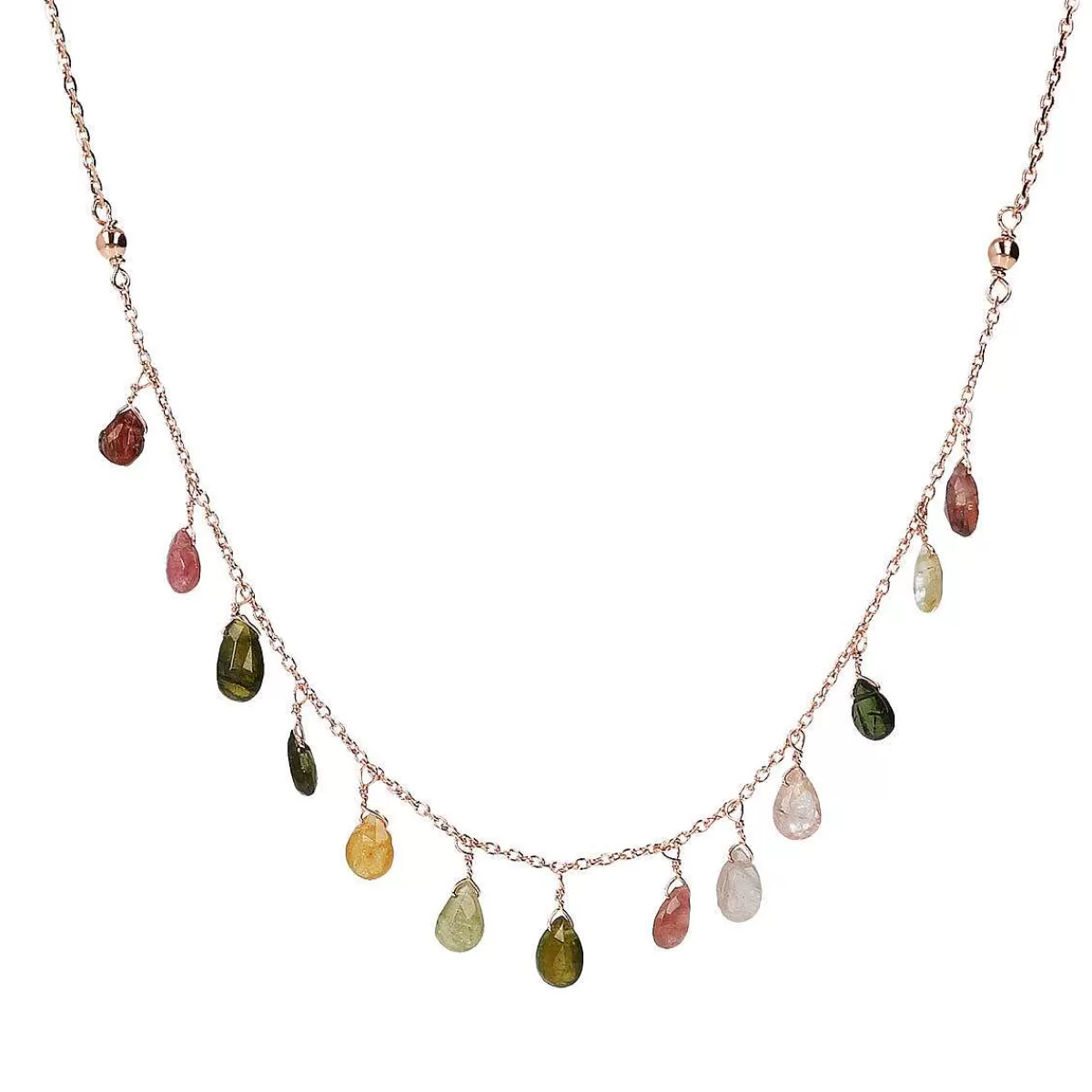Cheap Collana Con Pendenti A Goccia Di Tormaline Multicolori Collane