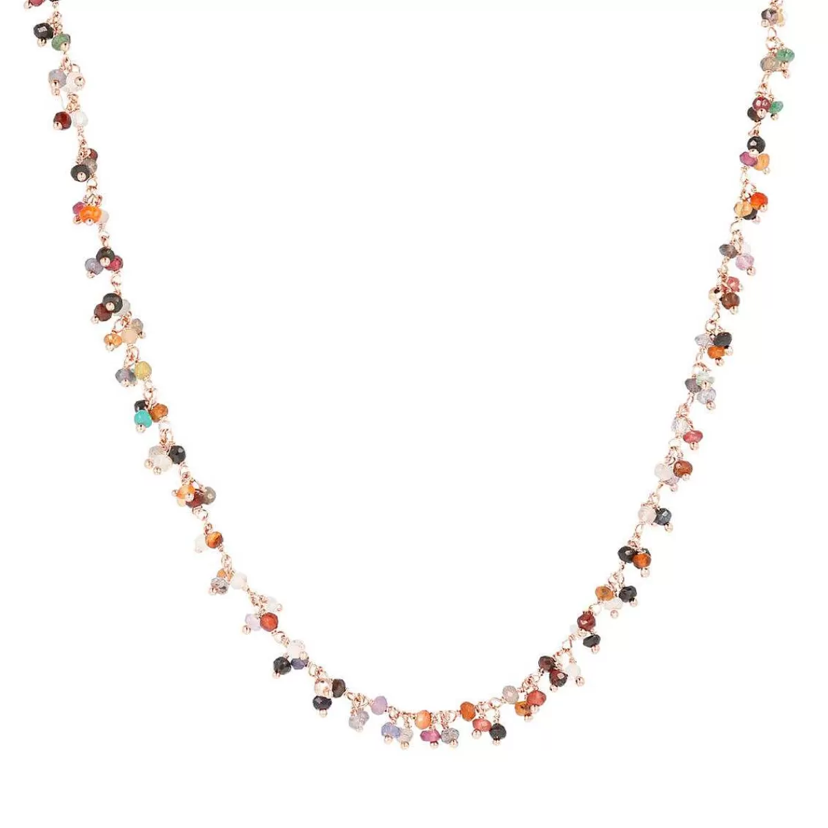 Hot Collana Con Piccoli Pendenti In Quarzo Multicolor Collane