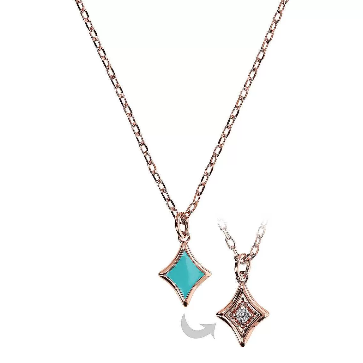 Store Collana Con Pietra Naturale Sfaccettata E Pendente Etoile E Cubic Zirconia Collane
