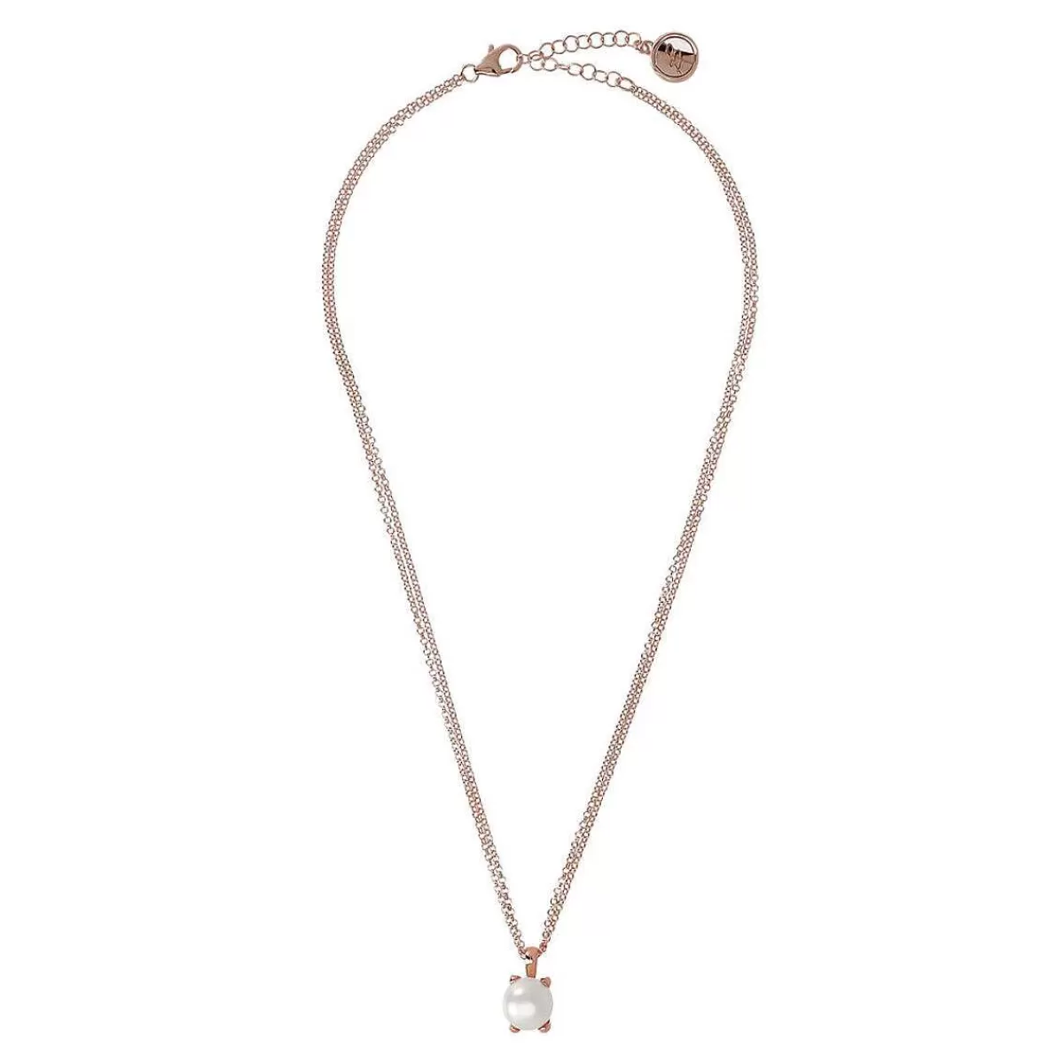 Fashion Collana Doppia Multifilo Con Pendente Perla Coltivata D'Acqua Dolce Bianca O 11/12 Mm Collane
