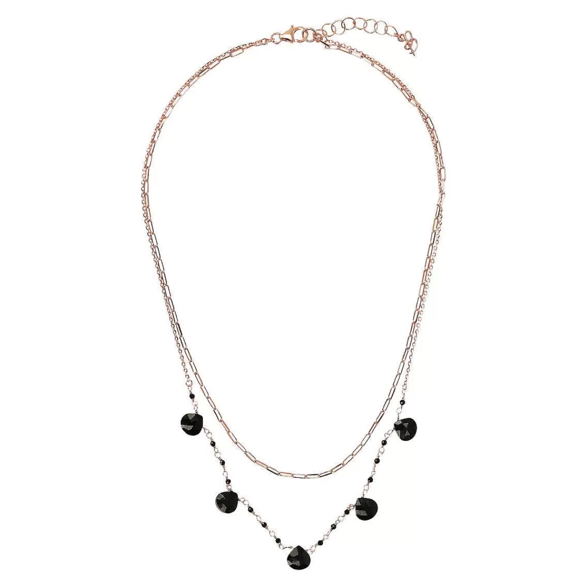 Cheap Collana Doppia Multifilo Con Pietre Naturali A Forma Di Goccia Collane