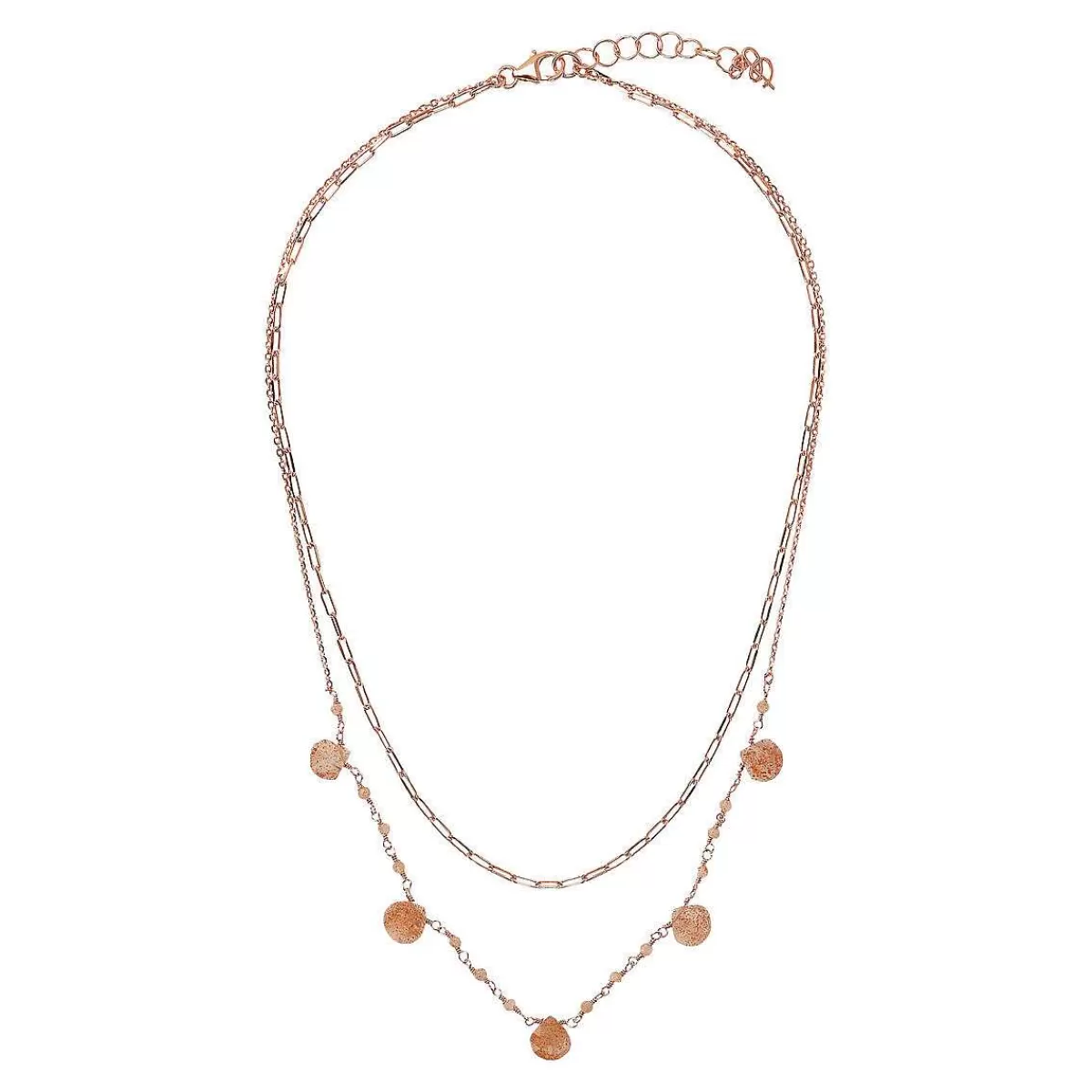 Cheap Collana Doppia Multifilo Con Pietre Naturali A Forma Di Goccia Collane