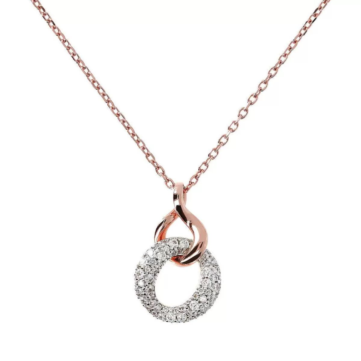 Discount Collana Doppio Pendente Con Pave Di Cubic Zirconia Collane