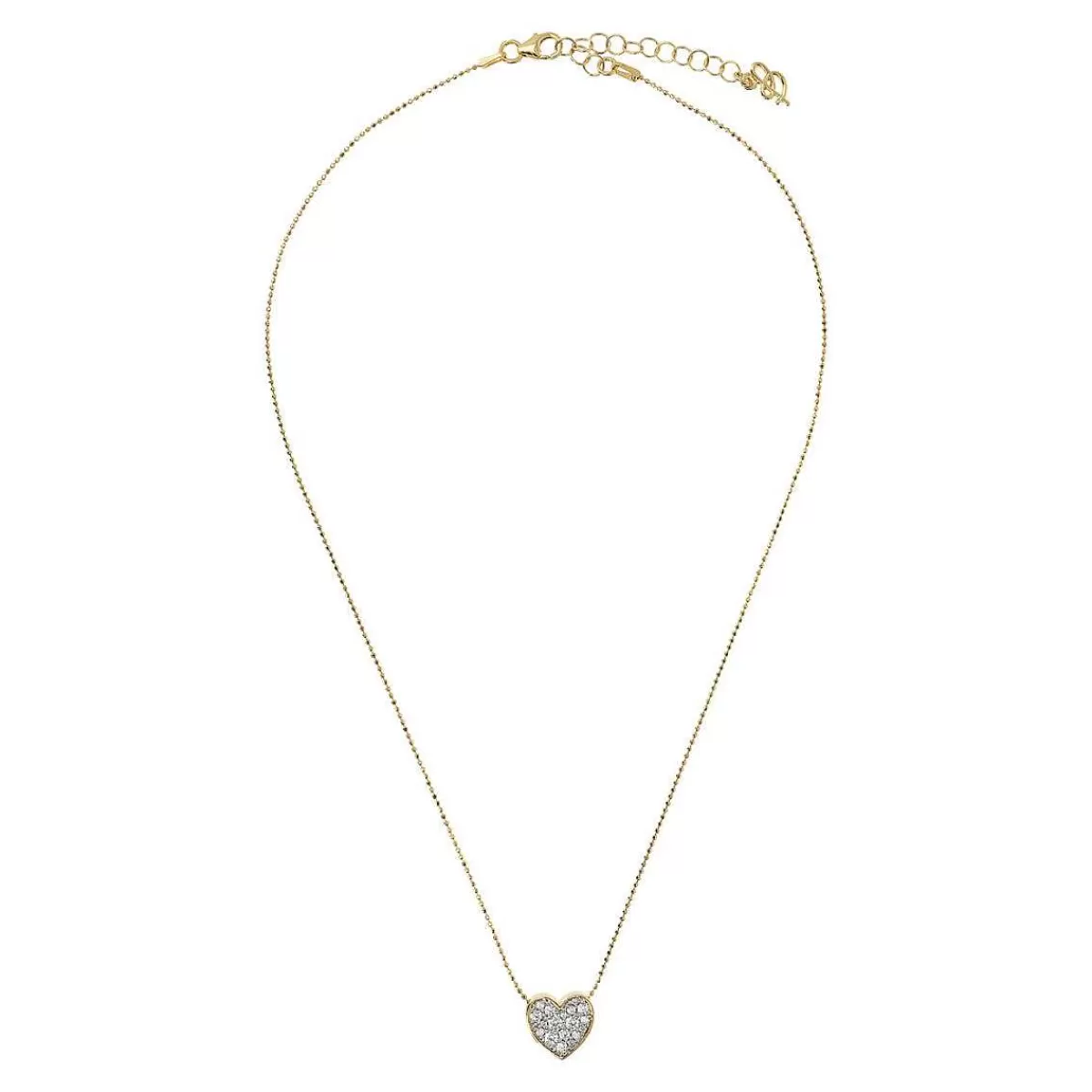 Cheap Collana Dorata Con Ciondolo Cuore In Pave Di Zirconi Collane