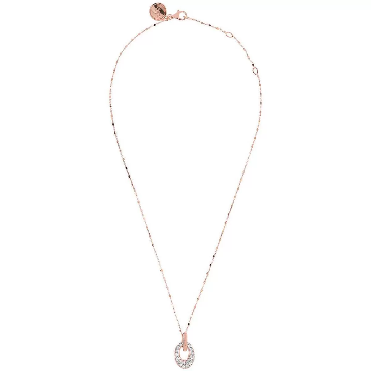 Cheap Collana Dorata Con Pendente Ovale Pave In Cubic Zirconia Collane