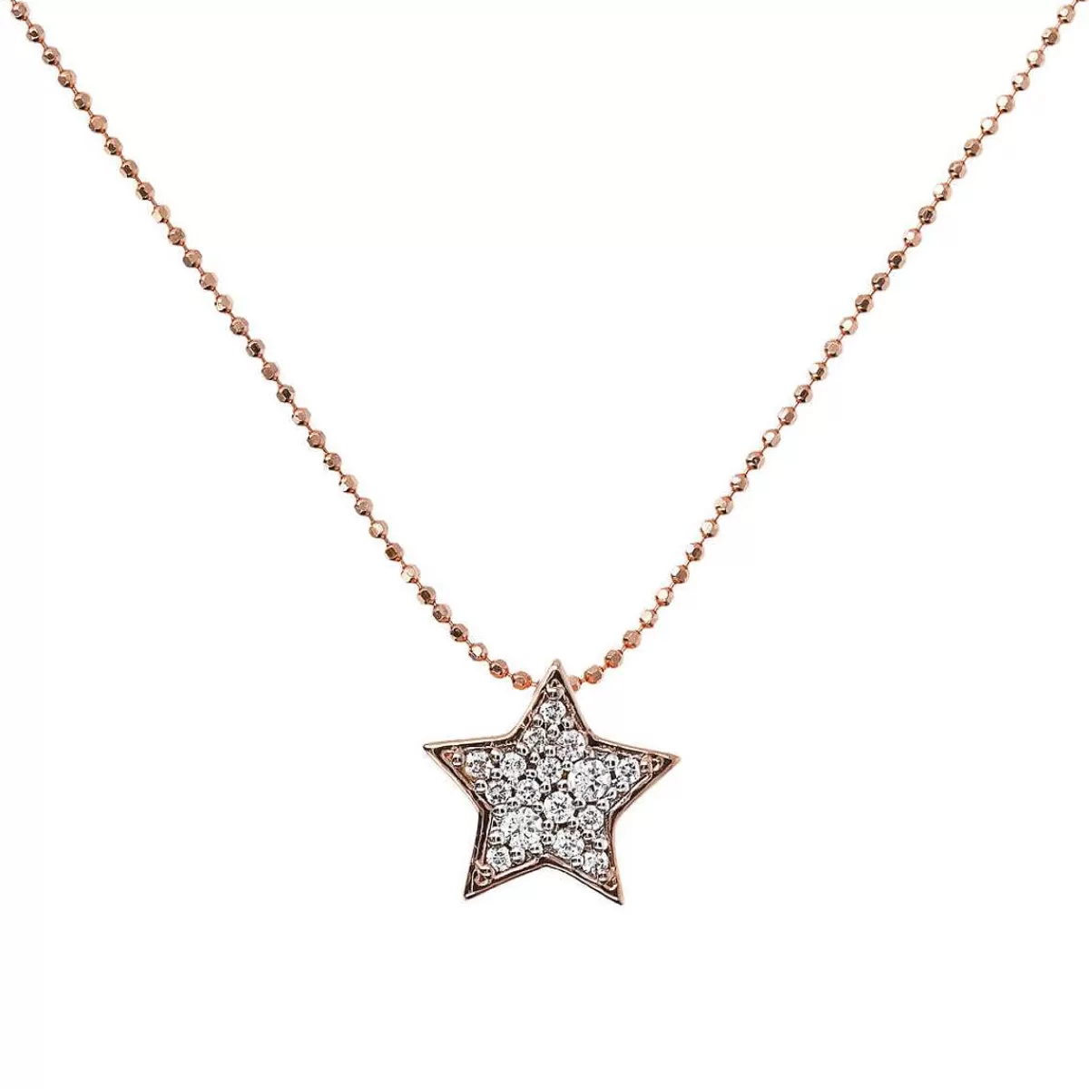 New Collana Dorata Con Pendente Stella In Pave Di Zirconi Cubici Collane