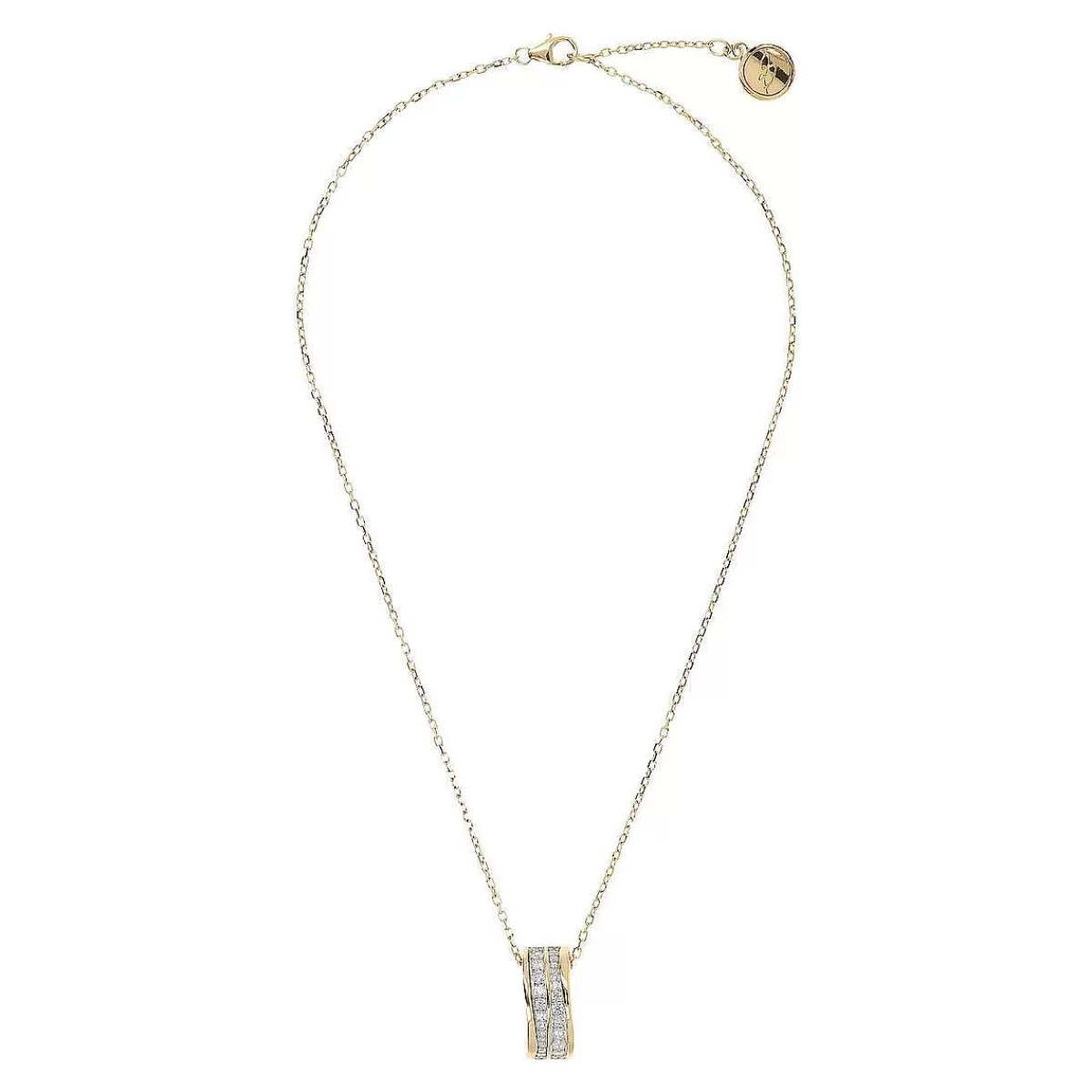 Online Collana Forzatina Dorata Con Pendente Doppia Onda In Cubic Zirconia Collane