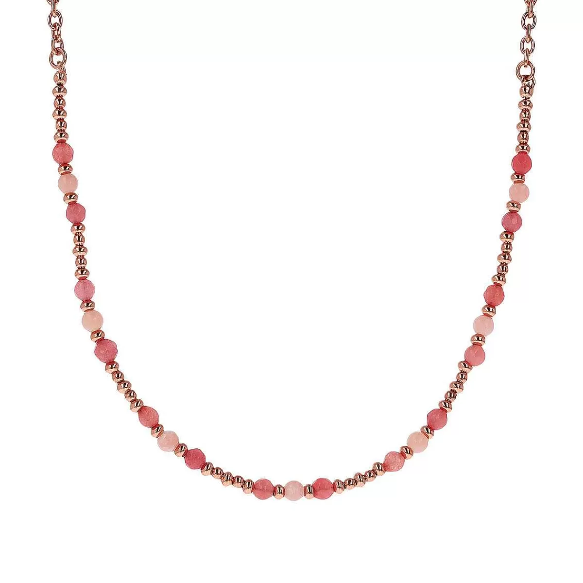Online Collana Girocollo A Catena Rolo Con Piccole Perle E Pietre Naturali Sfaccettate Collane
