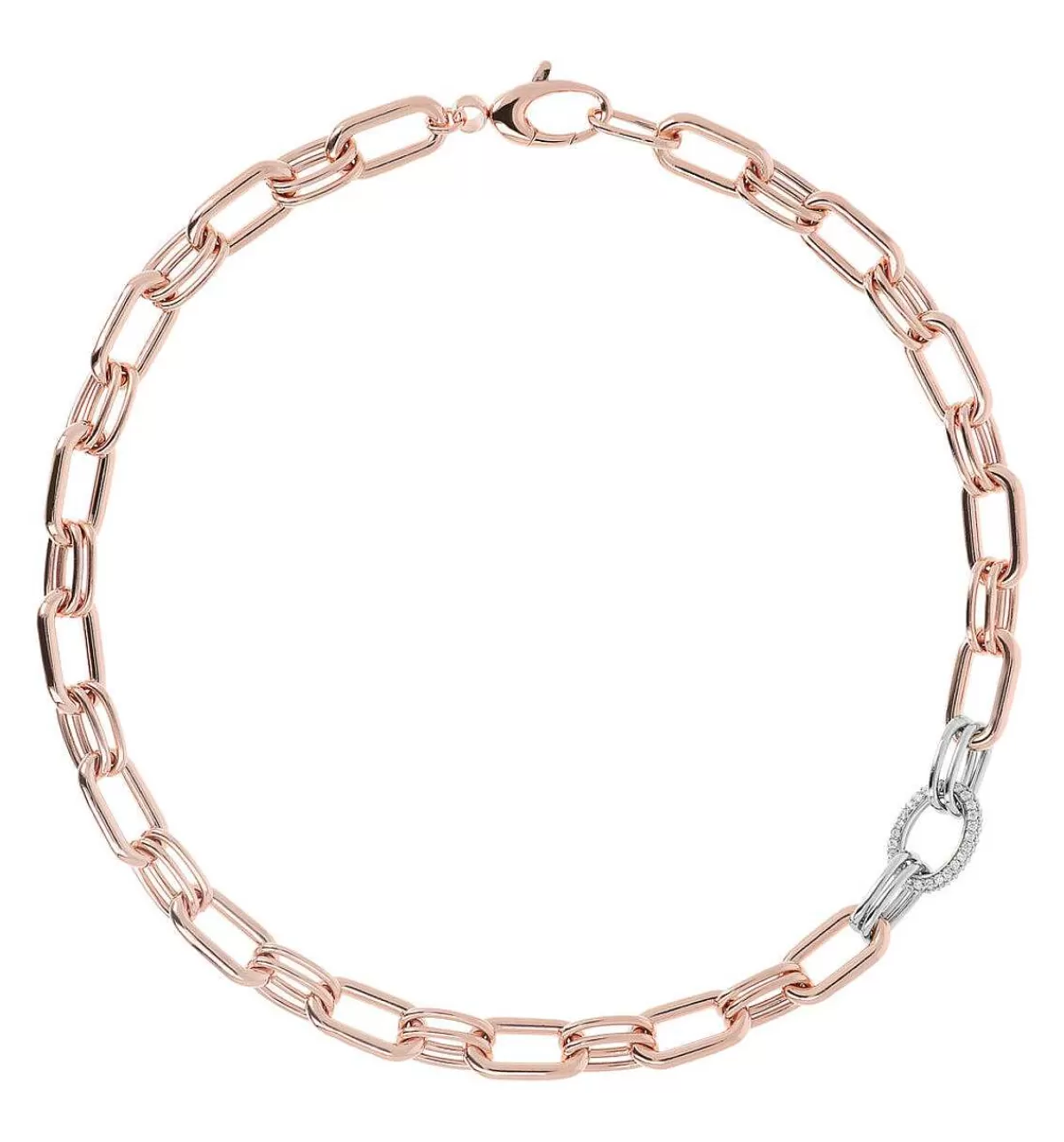 Cheap Collana Girocollo Con Catena Forzatina Spessa Ed Elemento Pave In Cubic Zirconia Collane